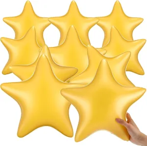 10 Pcs Gold Star Inflatable Balls 12'' Star Shaped Beach Ball Gold Floating Ball for Summer Swimming Pool Favor Water Games Baby Shower Gender Reveal Wedding Party Magical Prom Engagement