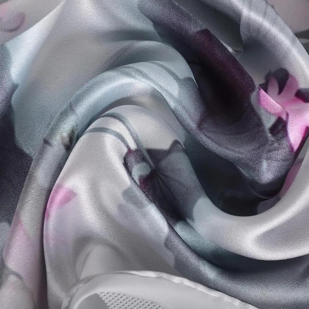 100% Mulberry Silk Scarf for Women Neck Oblong Headscarves Long Floral Print Lightweight Silk Wraps Shawls 67"*20"