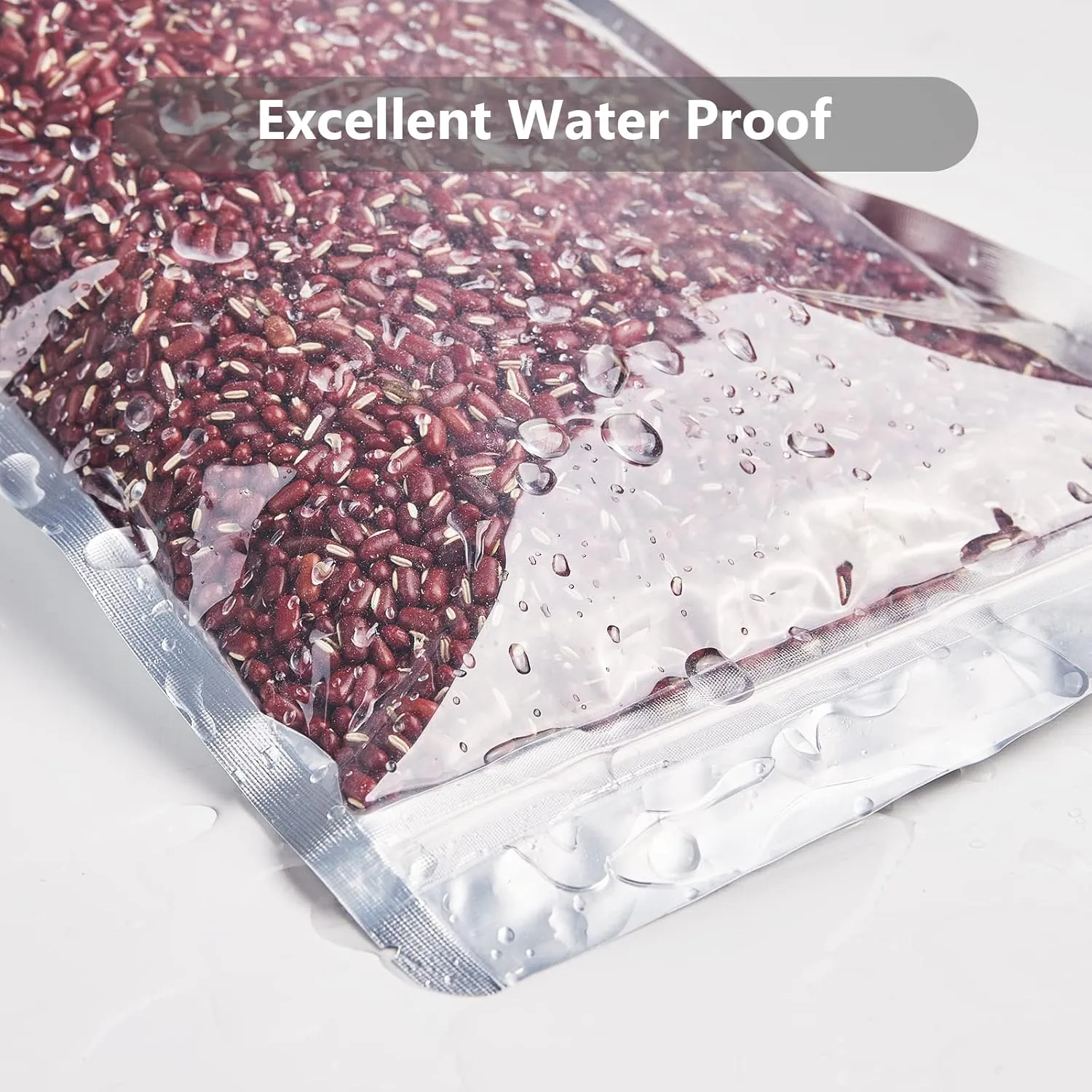 100pcs [7x10 Inch] Mylar Bags Smell Proof Bags Resealable Bags for Small Business with Clear Window stand up for Food Storage and Lip Gloss, Jewelry, Eyelash Packaging