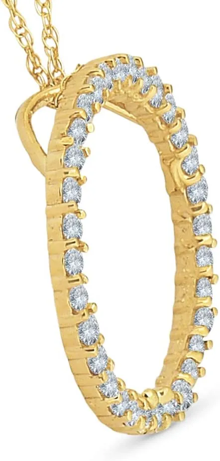 1/2ct Circle Of Life Diamond 14k White or Yellow Gold Pendant Necklace