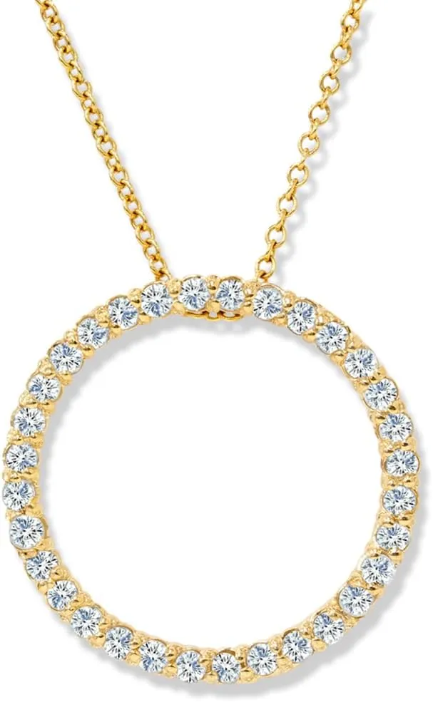 1/2ct Circle Of Life Diamond 14k White or Yellow Gold Pendant Necklace