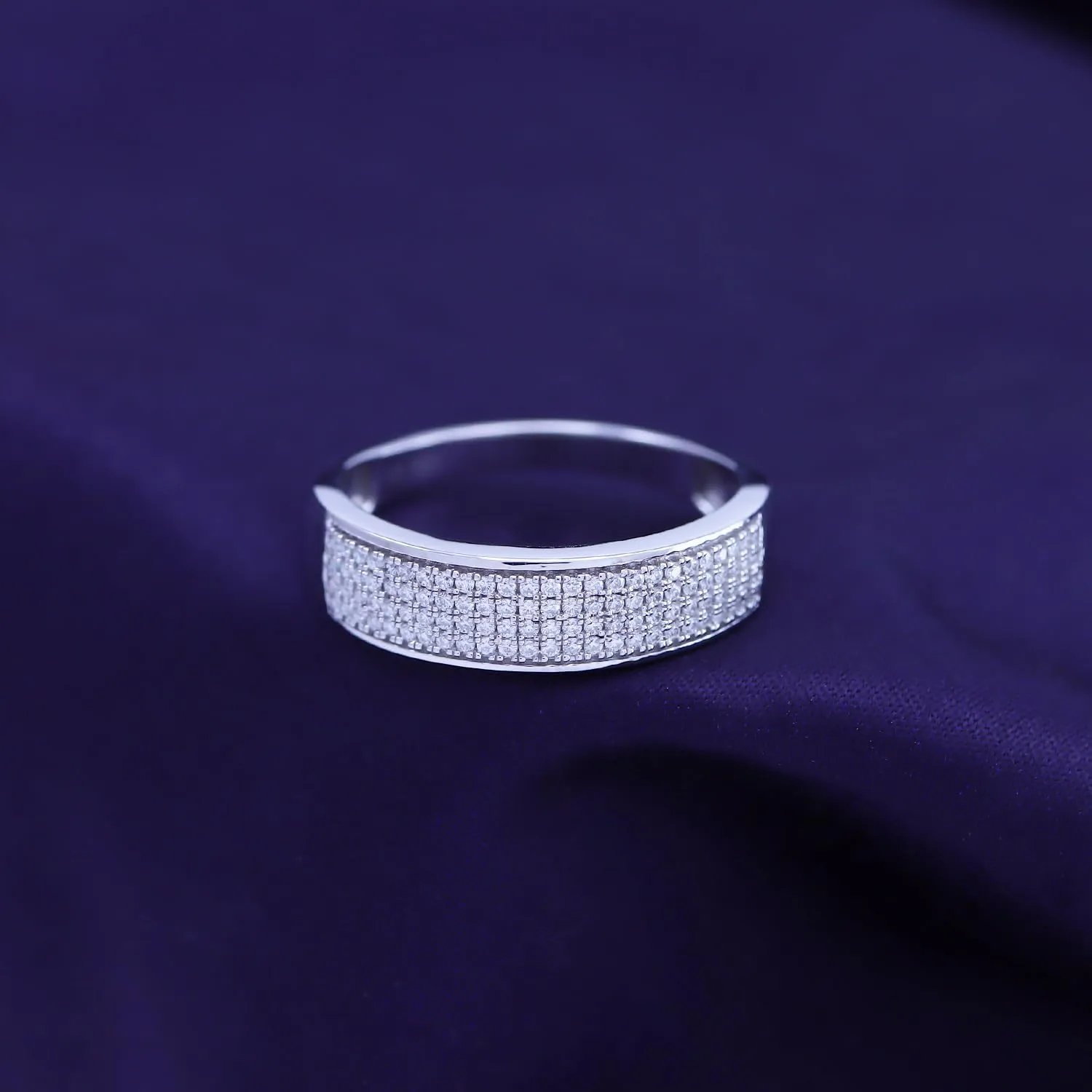 1/3 Carat Round Lab Created Moissanite & Lab Grown Diamond Men's Wedding Band Ring In 14K Gold Plated 925 Sterling Silver Jewelry (0.33 Cttw)