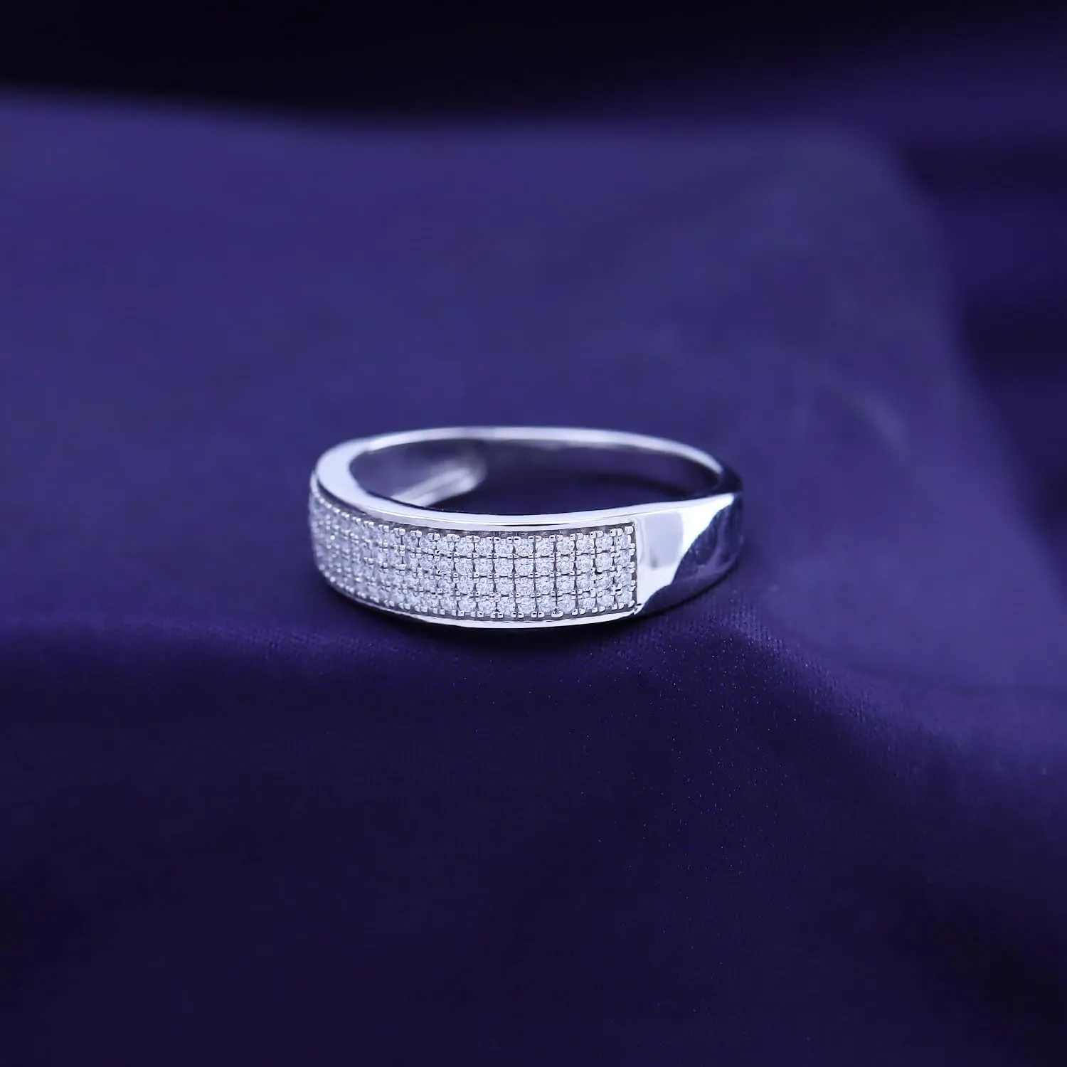 1/3 Carat Round Lab Created Moissanite & Lab Grown Diamond Men's Wedding Band Ring In 14K Gold Plated 925 Sterling Silver Jewelry (0.33 Cttw)