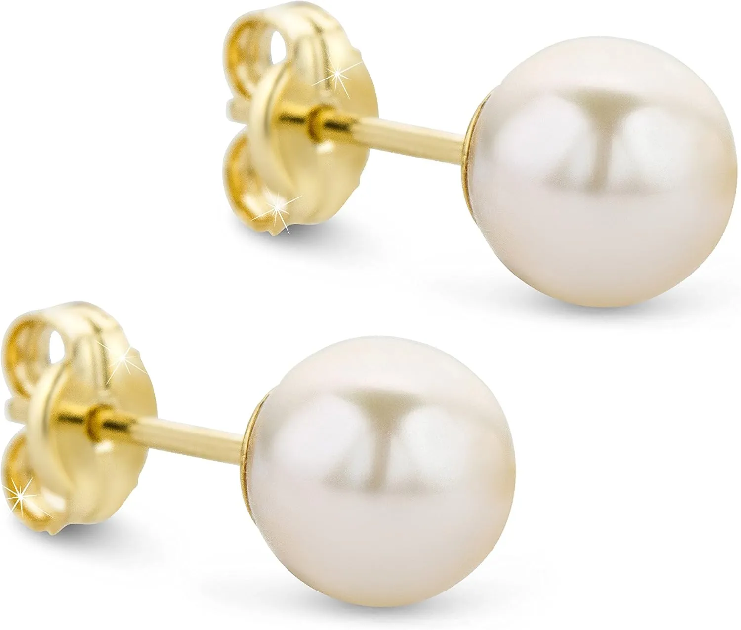 14K / 10K Gold Freshwater Pearl Stud Earrings – Classic Real Pearl Earrings for Women – Timeless & Elegant Jewelry – Perfect for Anniversary, Birthday, Wedding - Jewelry for Women