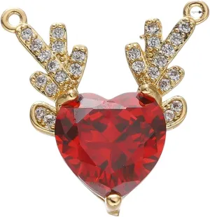 1Pcs Various 18K Gold Plated Classic Red Heart Victorian Love Charms Pendants For DIY Necklace Jewelry Making Supplies