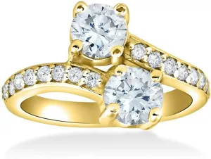 2 Ct Forever Us 2 Stone Diamond Engagement Ring 14k Yellow Gold