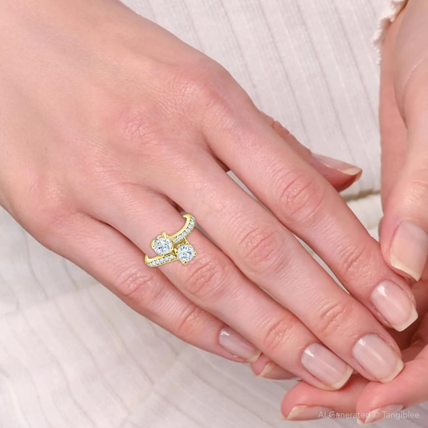 2 Ct Forever Us 2 Stone Diamond Engagement Ring 14k Yellow Gold