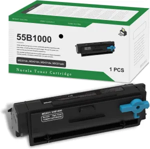 55B1000 Black Toner Cartridge(1-Pack) - Ncla Compatible 55B1000 High Yield Toner Cartridge Replacement for Lexmark MS331dn, MS431dn, MS431dw, MX331adn, MX431adn, MX431adw, MX432adwe Printer