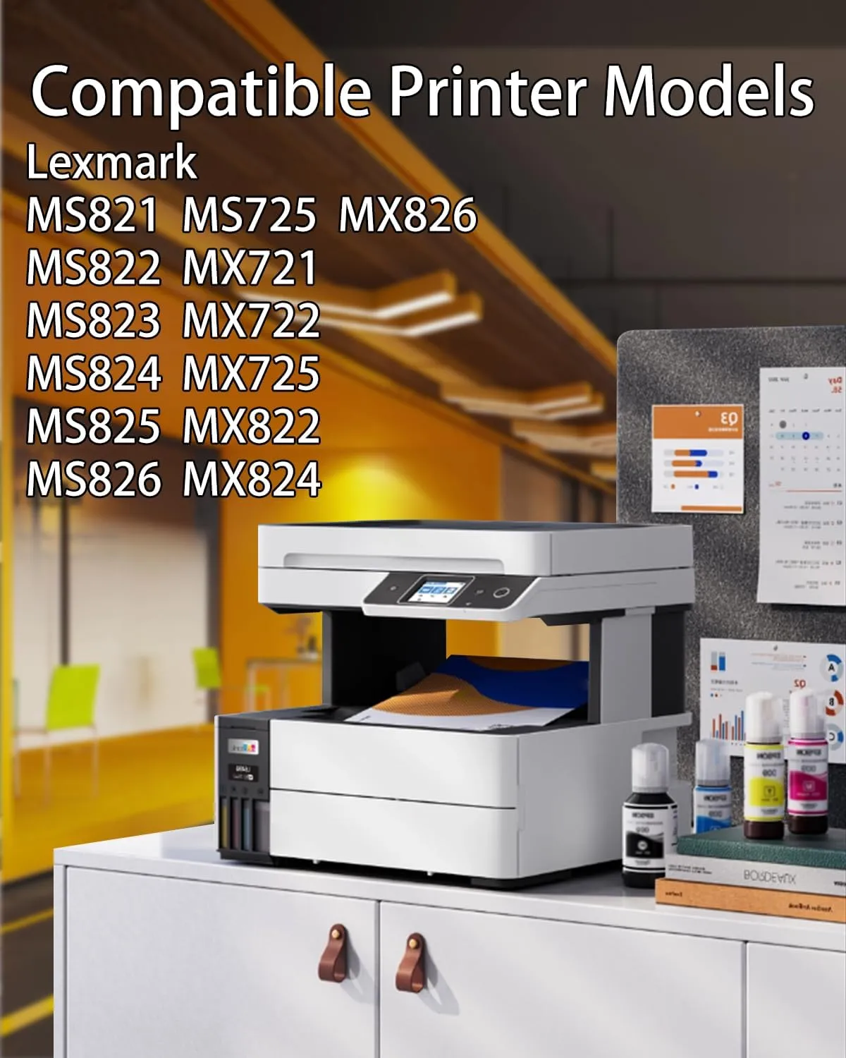 58D1H00 (15000 Pages) Black Toner Cartridge(with Chip)Compatible with Lexmark 58D1H00 58D1U00 58D1000 58D1X00 for MS823 MS725 MS821 MS822 MS824 MS826 MX721 MX722 MX725 MX824 Printer(Black,1-PK)