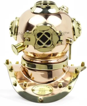 9" Copper Brass Crafted Nautical Diving Helmet | Maritime Home Decor & Gifts | Nagina International