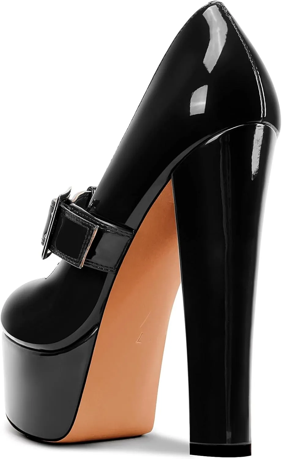 Aachcol Womens Platform Mary Jane Pumps Chunky Block T-Strap High Heels Round Toe Prom Dress Shoes 5.9 Inches Heels