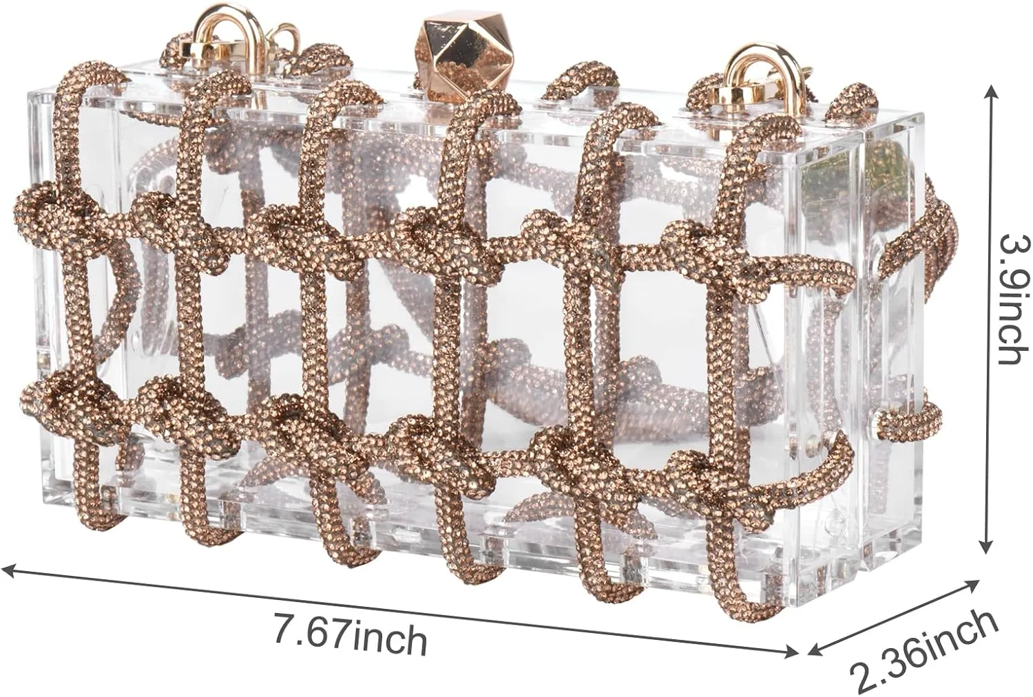 Acrylic Purse Bag with Rhinestones Clutch Purse Evening Clutches for Wedding and Party