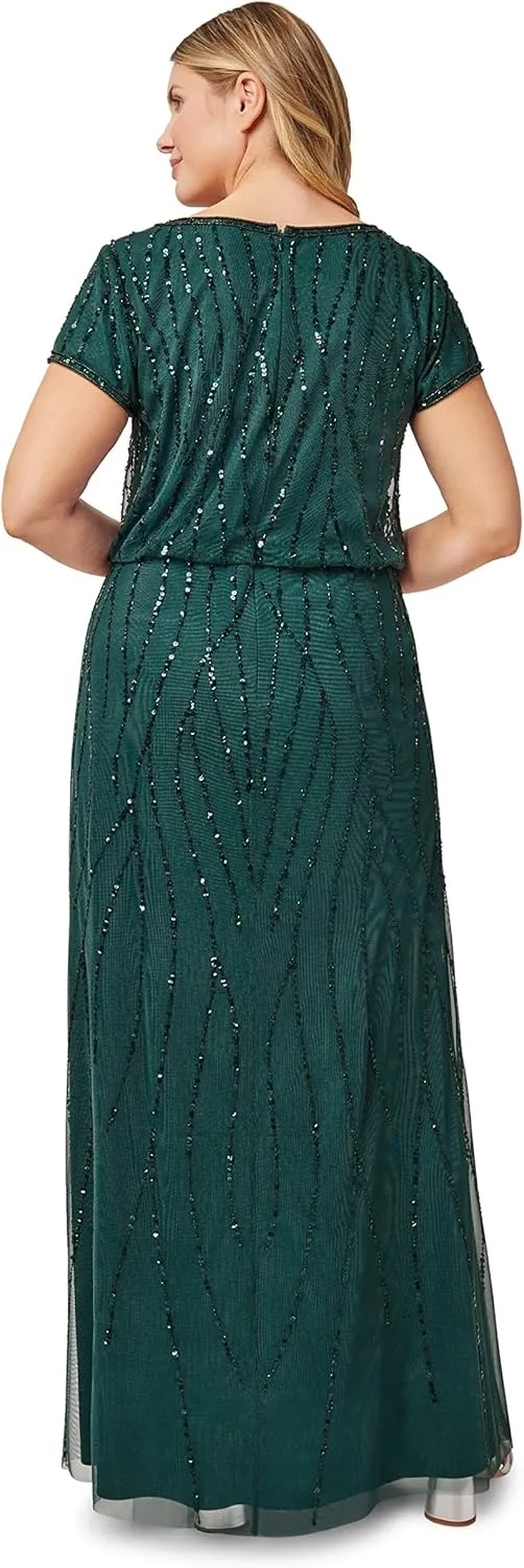 Adrianna Papell Women's Beaded Blouson Dress