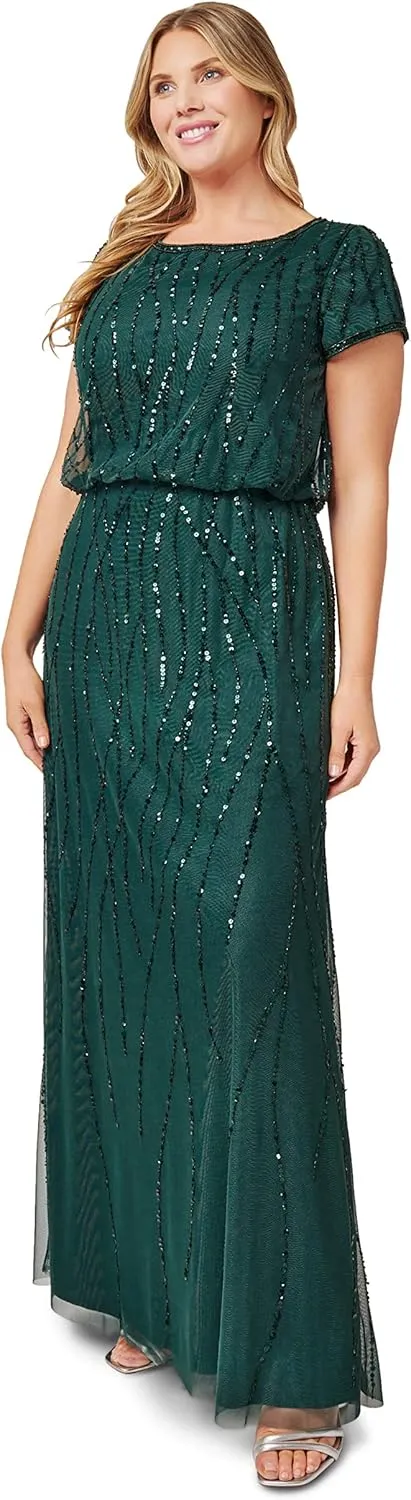 Adrianna Papell Women's Beaded Blouson Dress