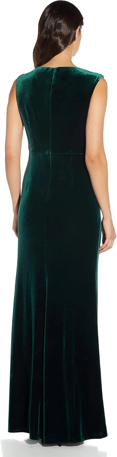 Adrianna Papell Women's Beaded Velvet Mermaid Gown