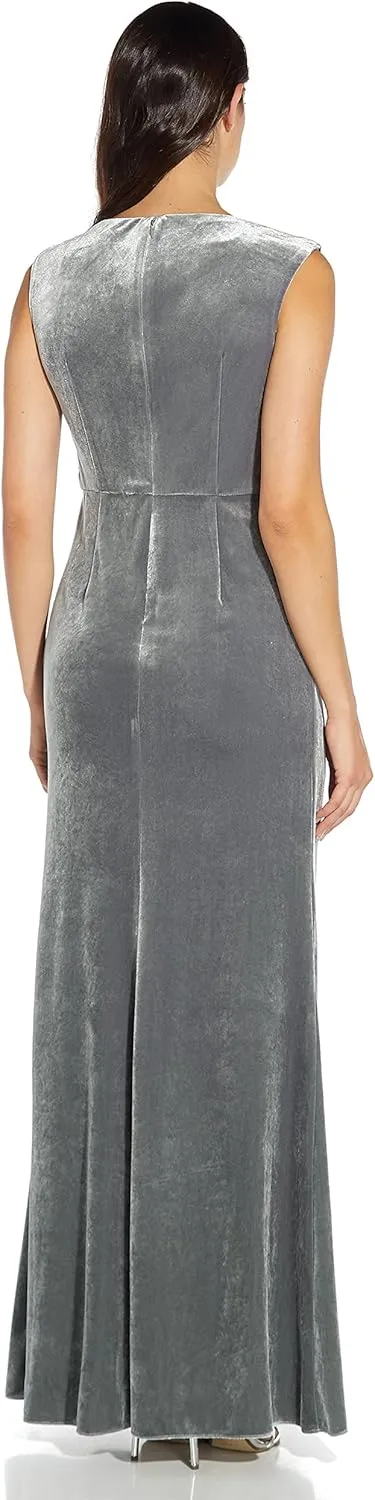 Adrianna Papell Women's Beaded Velvet Mermaid Gown