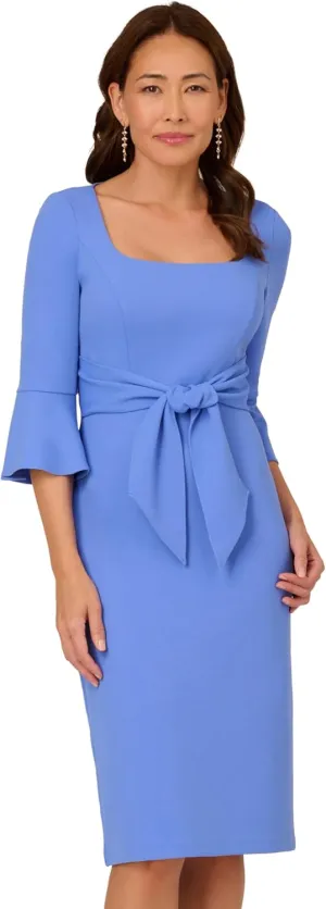 Adrianna Papell Women's Bell Sleeve Tie Front Dress
