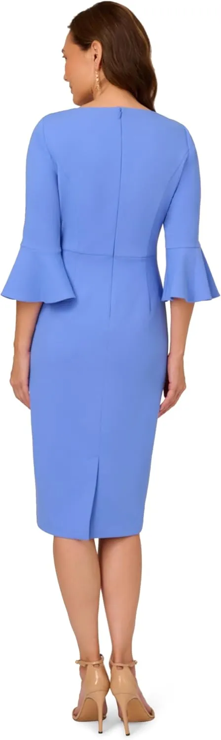 Adrianna Papell Women's Bell Sleeve Tie Front Dress