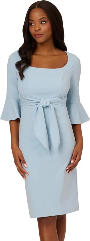 Adrianna Papell Women's Bell Sleeve Tie Front Dress