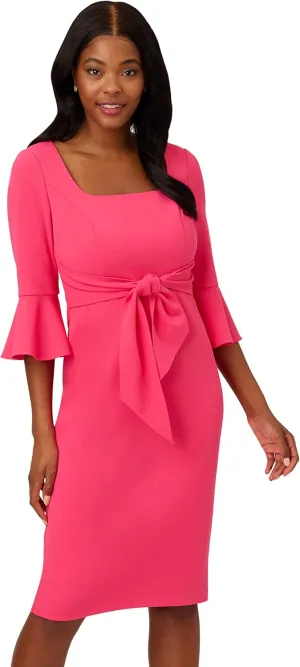 Adrianna Papell Women's Bell Sleeve Tie Front Dress