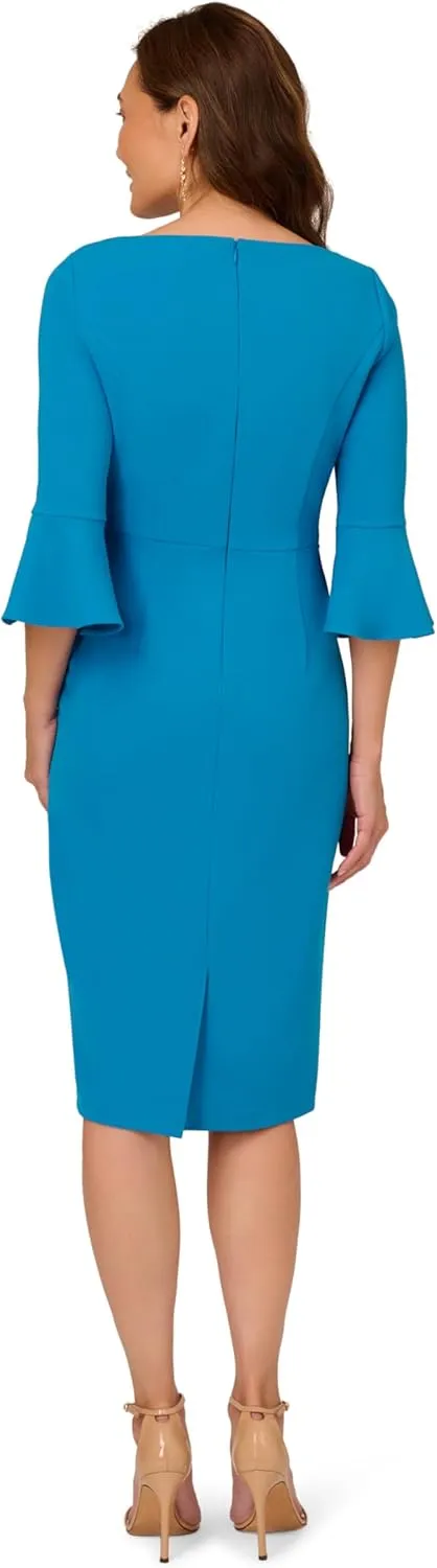 Adrianna Papell Women's Bell Sleeve Tie Front Dress