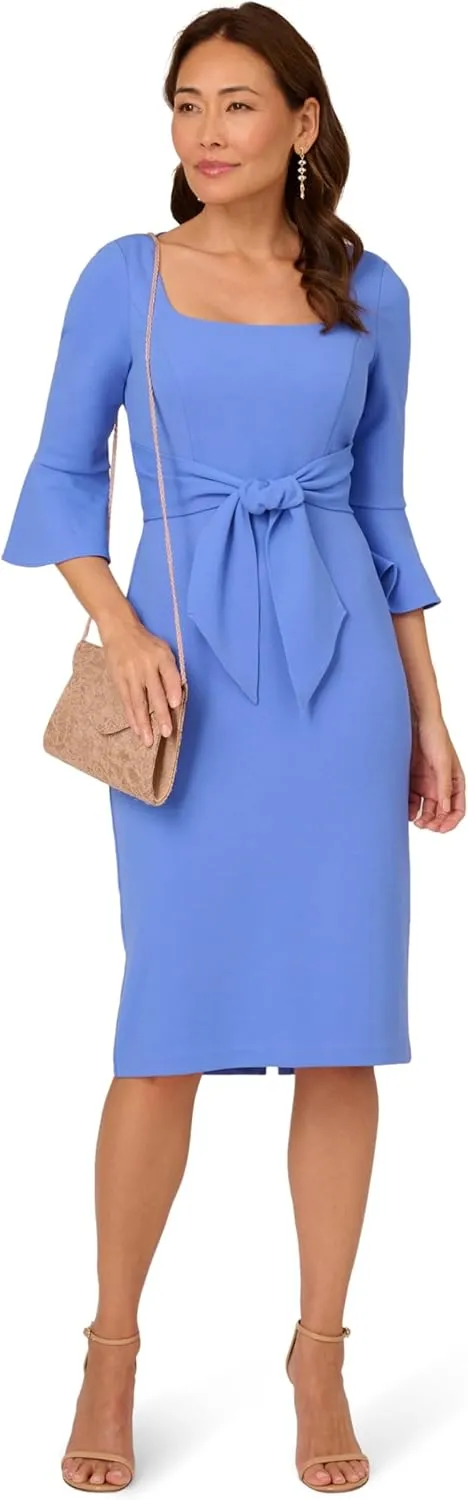 Adrianna Papell Women's Bell Sleeve Tie Front Dress