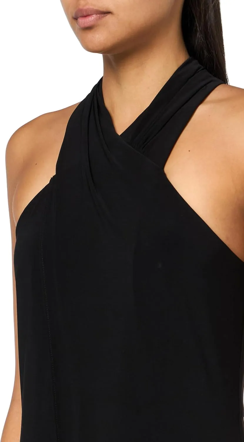 Adrianna Papell Womens Halter Overlay Jumpsuit