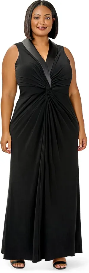 Adrianna Papell Women's Jersey Tuxedo Gown