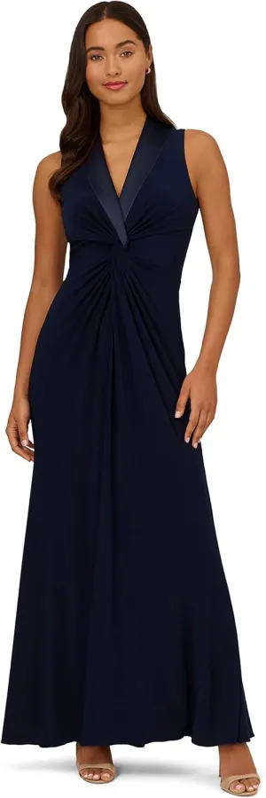 Adrianna Papell Women's Jersey Tuxedo Gown