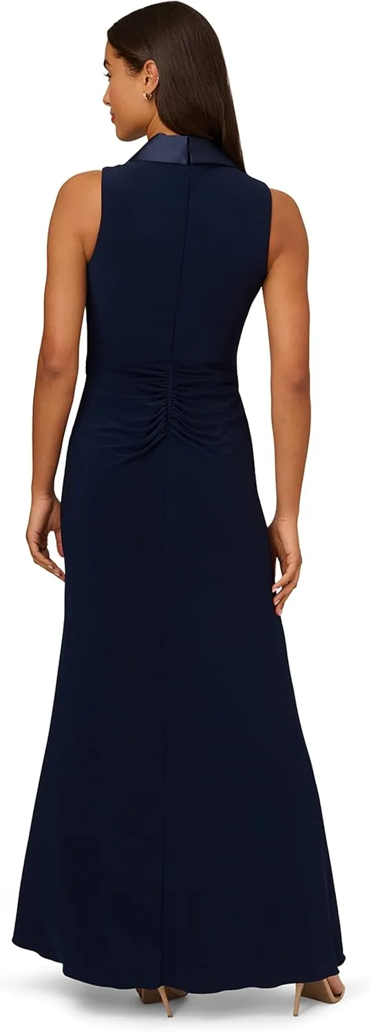 Adrianna Papell Women's Jersey Tuxedo Gown