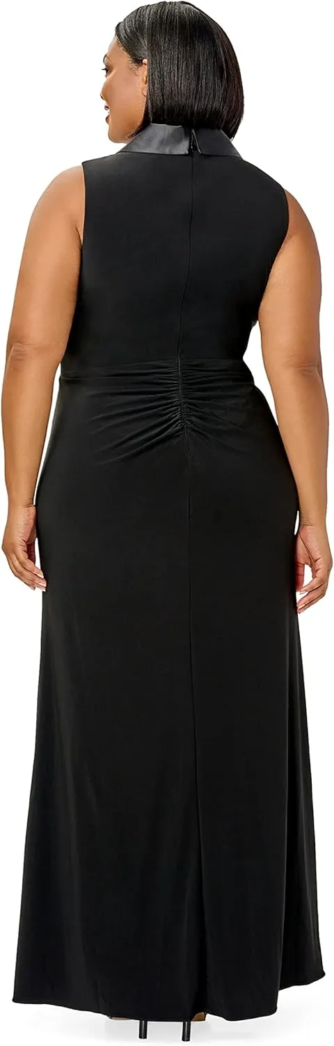 Adrianna Papell Women's Jersey Tuxedo Gown