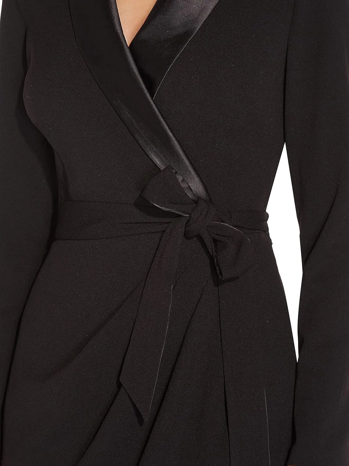 Adrianna Papell Women's Knit Crepe Tuxedo Wrap Dress