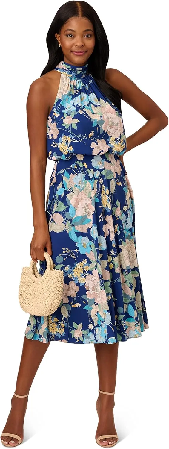 Adrianna Papell Women's Stretch Chiffon Midi Dress