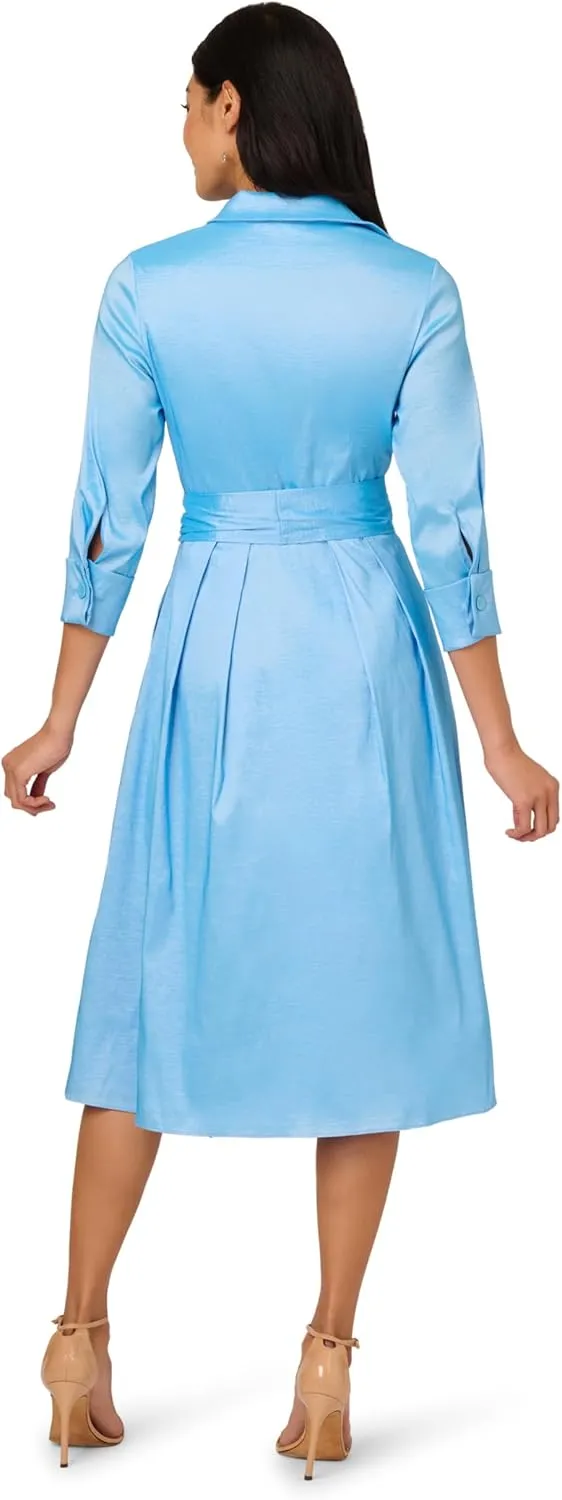 Adrianna Papell Women's Taffeta Shirt Midi Dress