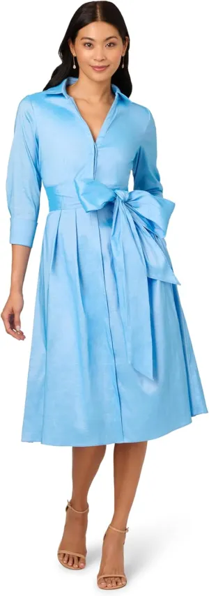 Adrianna Papell Women's Taffeta Shirt Midi Dress