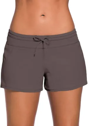 Aleumdr Womens 3" Waistband Swimsuit Bottom Boy Shorts Swimming Panty(Available in Plus)