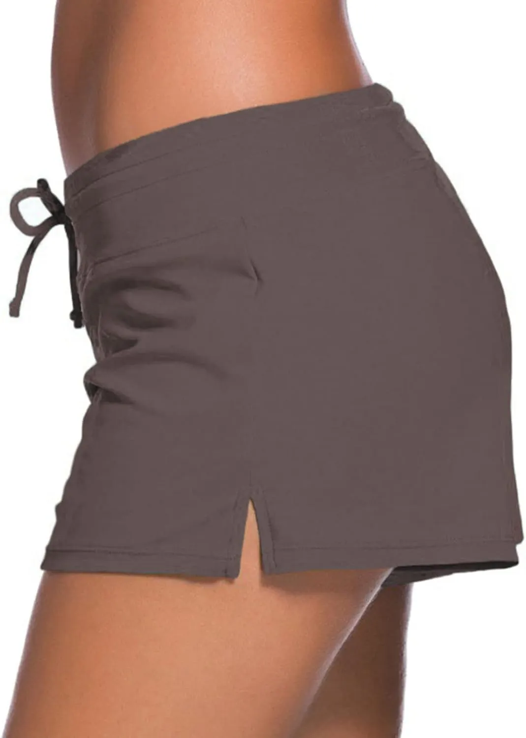 Aleumdr Womens 3" Waistband Swimsuit Bottom Boy Shorts Swimming Panty(Available in Plus)