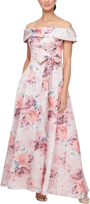 Alex Evenings Women's Formal Long Ballgown Mother of The Bride Dress with Pockets