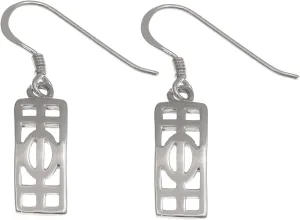 Alexander Castle Charles Rennie Mackintosh 925 Sterling Silver Earrings for Women - Drop Earrings with Jewellery Gift Box - 17mm x 6mm