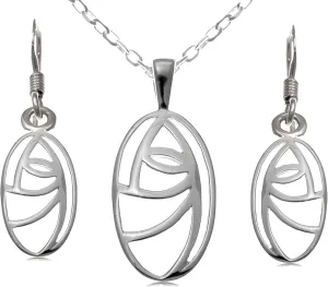 Alexander Castle Women's Jewelry Set 925 Sterling Silver Charles Rennie Mackintosh Necklace and Earring Set with Jewelry Gift Box