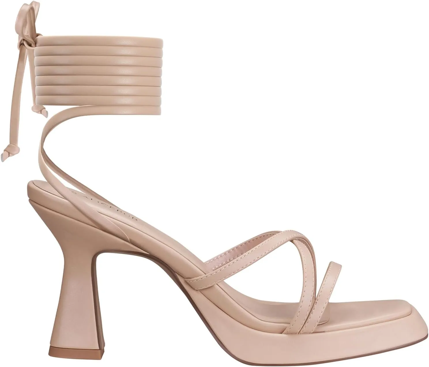 ALICEPUB Women's Chunky Block Heels Strappy Heels Square Open Toe Heeled Sandals Short Heels Comfortable Dressy Shoes Wedding Bridal Party