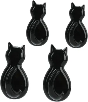 Alipis 4pcs Cat Tail Hook Decorative Wall Decorative Hangers for Clothes Coat Holder Hook Cat Tails Wall Mount Black Cartoon Plastic Clothes Hook Wall Hooks Adhesive