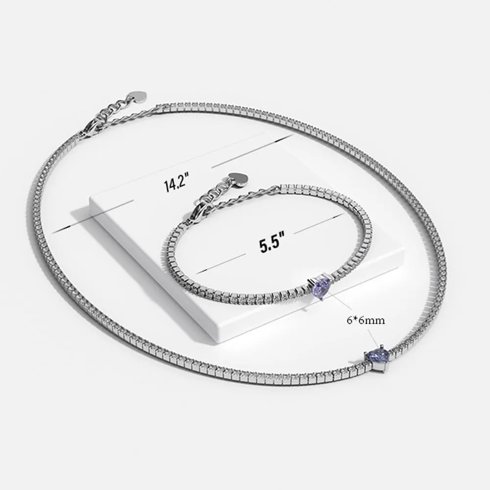 AllenCOCO Diamond Tennis Necklace 18K White Gold Plated Emerald Birthstone Necklace for Women Mothers Dainty Gold Necklace Cubic Zirconia Necklace Birthday Gifts for Women Jewelry