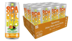 ALO Sparkling Mango & Mangosteen Carbonated Aloe Vera Juice Drink | 11.2 fl oz, Pack of 12 | Plant-Based Beverage, Vegan
