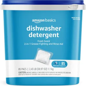 Amazon Basics Dishwasher Detergent Pacs, Fresh Scent, 85 Count (Previously Solimo)