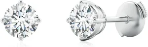 ANGARA Basket-Set Lab Grown Diamond Solitaire Stud Earrings in 14K White Gold for Women (Size-5.1mm | Carat- 1 Ct tw.) | April Birthstone, Anniversary, Engagement Jewelry Gift for Women