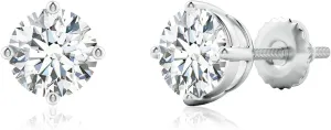 ANGARA Basket-Set Lab Grown Diamond Solitaire Stud Earrings in Platinum for Women (Size-7.4mm | Carat- 3 Ct tw.) | April Birthstone, Anniversary, Engagement Jewelry Gift for Women