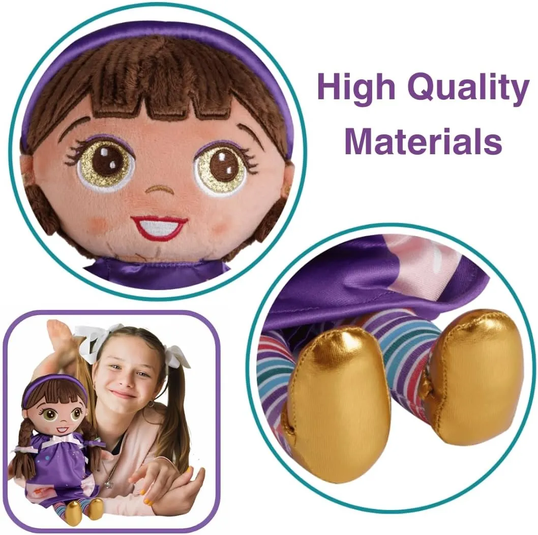 Antonia The Artist: 15-inch Plush Doll with Sticker Activity Book - Teaches stem, Girl Dolls, Educational Doll Toy, Inspirational Girls Doll, 3 