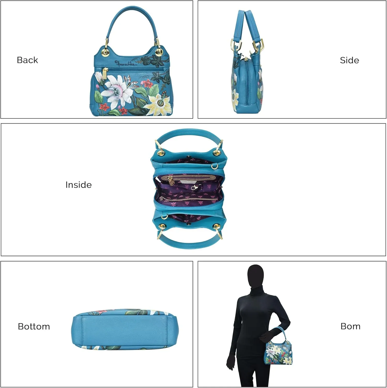 Anuschka Satchel with Crossbody Strap-708