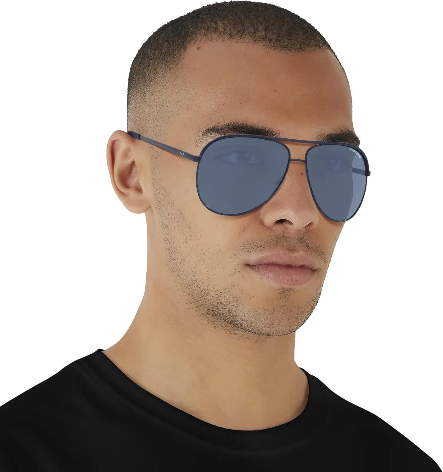 Armani Exchange Unisex Sunglasses Shiny Gunmetal & Black Frame, Gradient Grey Polarized Lenses, 61MM